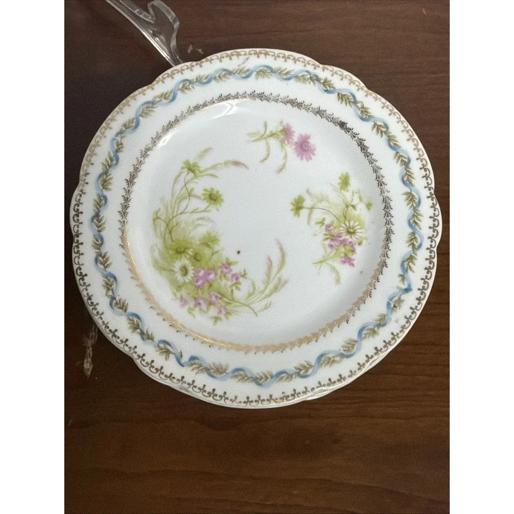 Vintage Imperial Crown China Austria Decorative Plates 6 Inch Floral Gold Trim 4